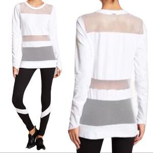 Badgley Mischka Sport White Mesh Paneled Sports Top Sz XS